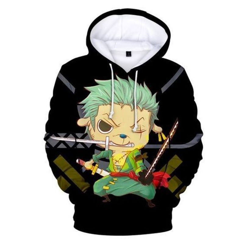 Roronoa Zoro Anime One Piece Over Print 3d Hoodie Zip Hoodie