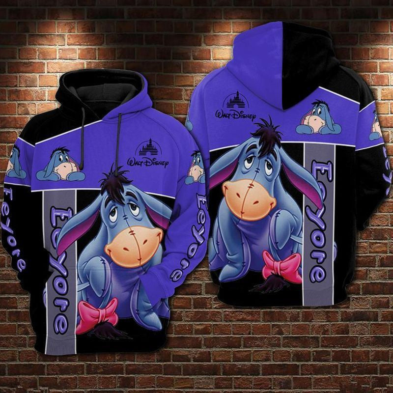 Eeyore Winnie The Pooh Disney Over Print 3d Hoodie Zip Hoodie