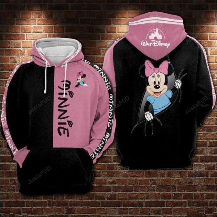 Walt Disney Minnie Mouse 3d All Over Print Hoodie, Zip-up Hoodie