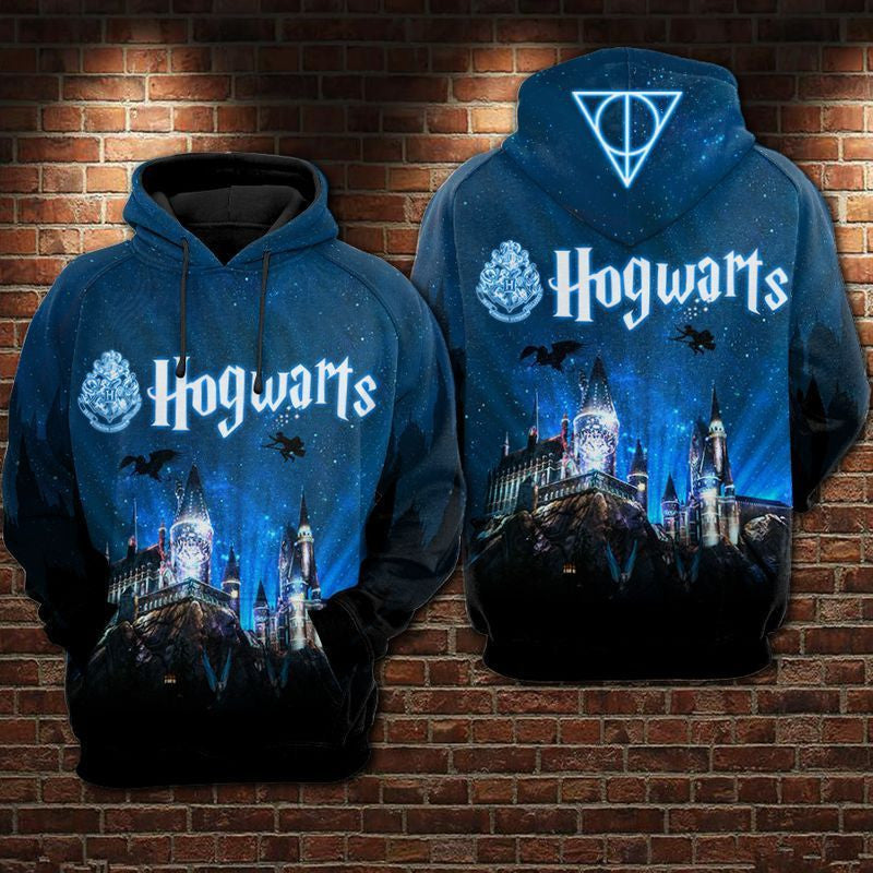 Hogwarts School Of Witchcraft And Wizardry Over Print 3d Hoodie Zip Hoodie