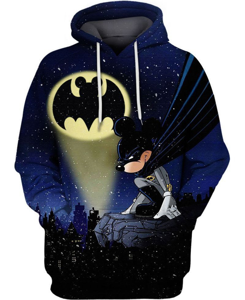 Batman Mickey Mouse Batman Symbol All Over Printed 3d Hoodie T Shirt Sweatshirt Zip Hoodie Bomber