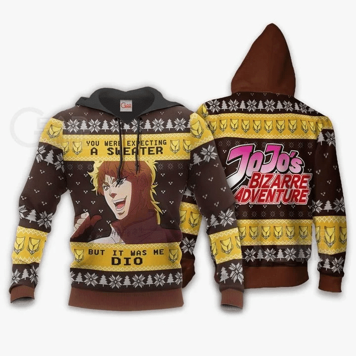 Dio Brando Ugly Christmas Jojo's Bizarre Adventure Xmas Anime Manga For Men And Women 3d Hoodie Zip Hoodie