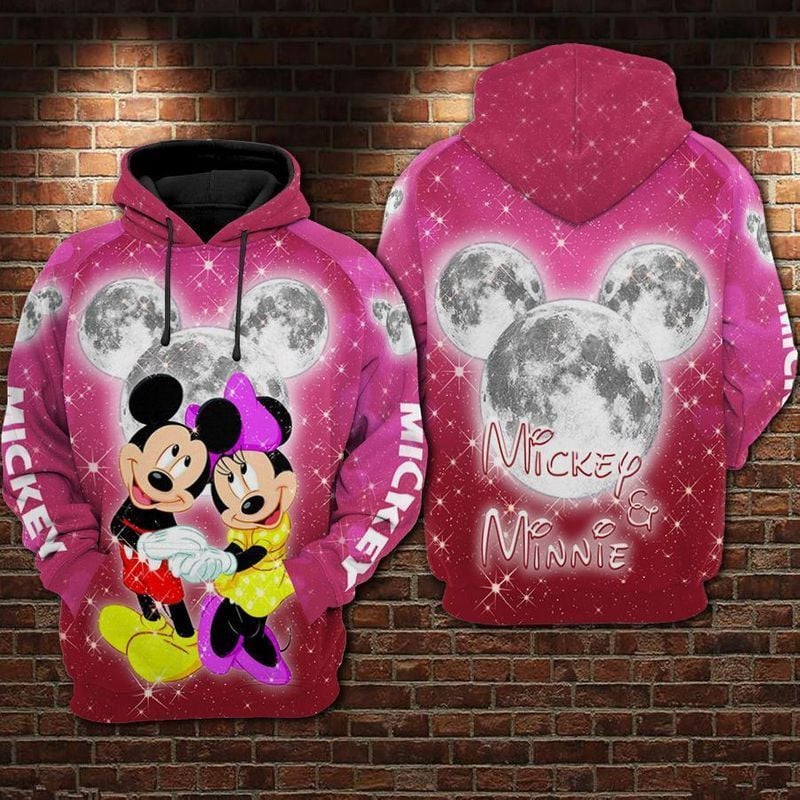 Hoodie Minnie Hoodie Minnie And Mm Mouse Head Moon Twinkle Pink Hoodie Mm Hoodie