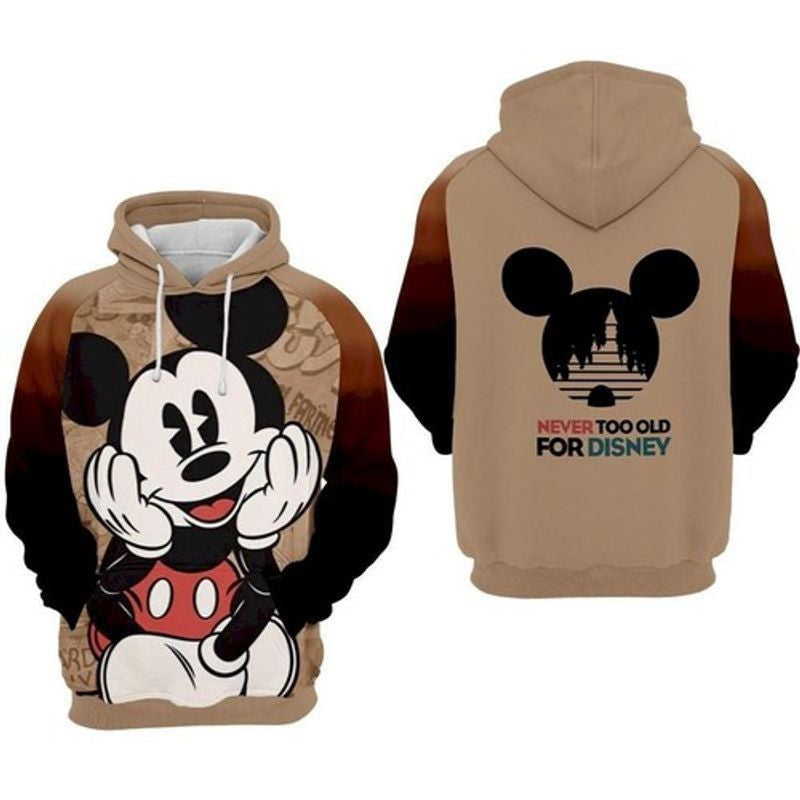 Mickey Mouse Disney Never Too Old For Disney 3d Hoodie