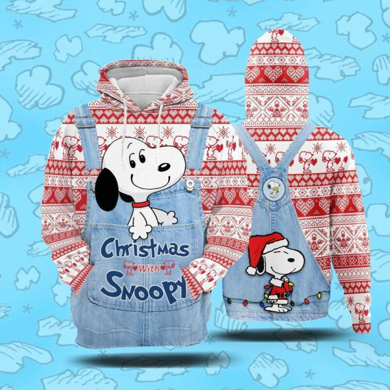 Snoopy Christmas Hoodie Snoopy Hoodie Christmas With Snoopy Santa Snoopy 3d Hoodie Zip Hoodie