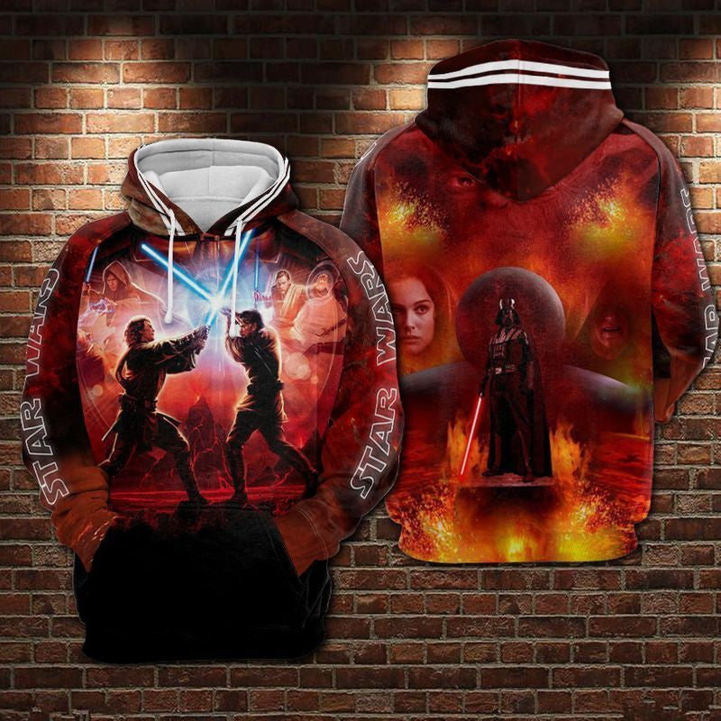 Star Wars Fight Over Print 3d Hoodie Zip Hoodie