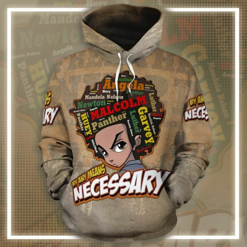 Huey Freeman Black Power All-over By Any Necessary 3d Hoodie