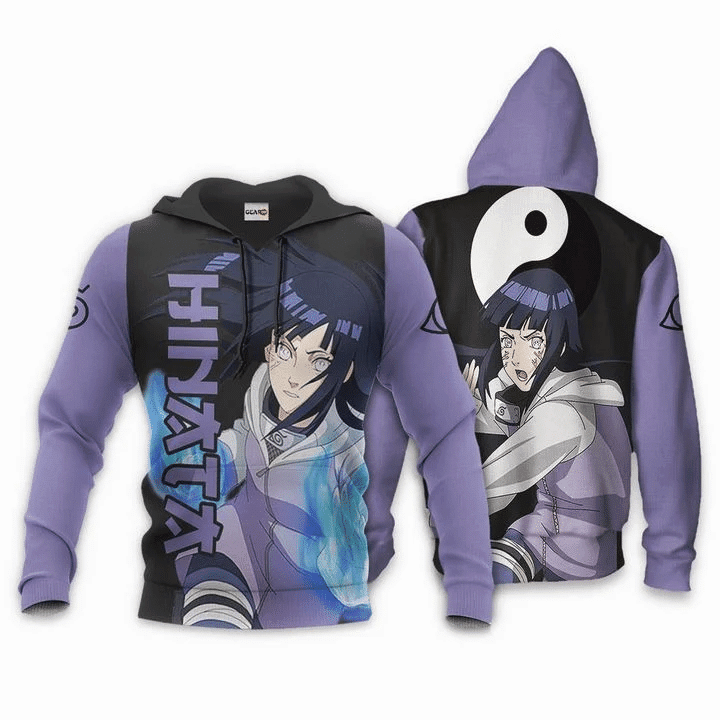 Hinata Hyuga Naruto Anime Manga For Men And Women 3d Hoodie Zip Hoodie