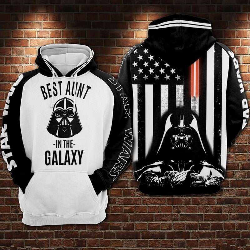 Darth Vader Best Aunt In The Galaxy American Flag Over Print 3d Hoodie Zip Hoodie