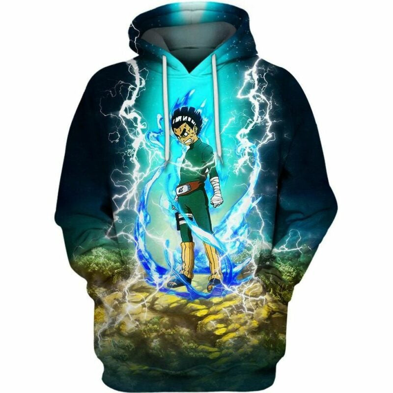 Rock Lee Naruto Anime 3d Hoodie All Over Printed Hoodie