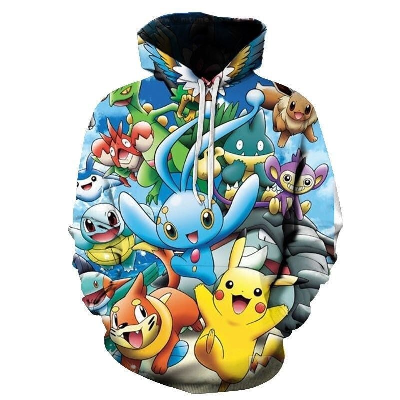 Pikachu Pokemon Full Over Print 3d Hoodie Zip Hoodie