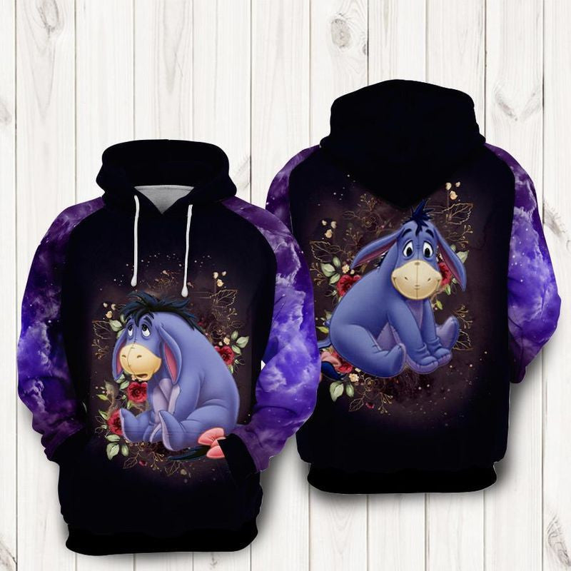 Eeyore And Rose Winnie The Pooh Disney Over Print 3d Hoodie Zip Hoodie