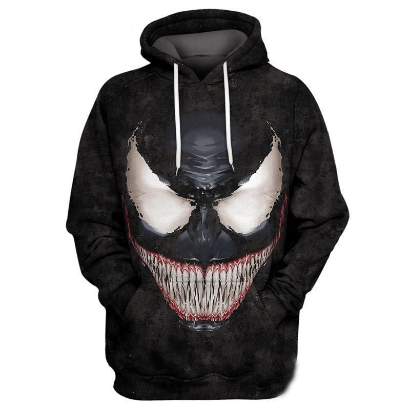 Venom Smile Over Print 3d Hoodie Zip Hoodie