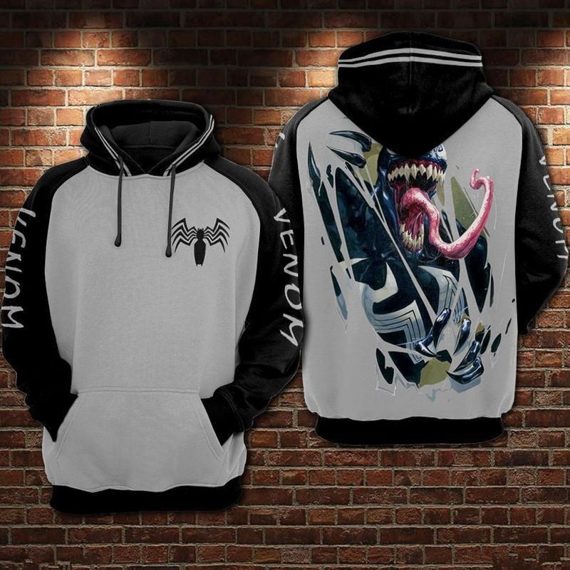 Venom Marvel Over Print 3d Hoodie Zip Hoodie 6