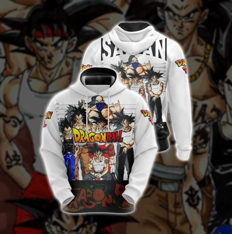 Dragon Ball Z Saiyan Gang Over Print 3d Hoodie Zip Hoodie 54