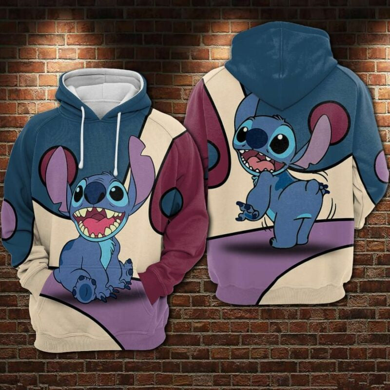 Stitch Cartoon Lilo And Stich 3 Over Print 3d Hoodie Zip Hoodie