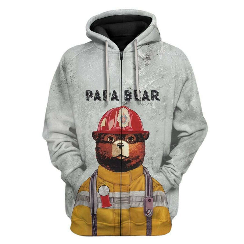 Father Bear Hoodie Shirt Papa Bear 3d Hoodie Zip Hoodie