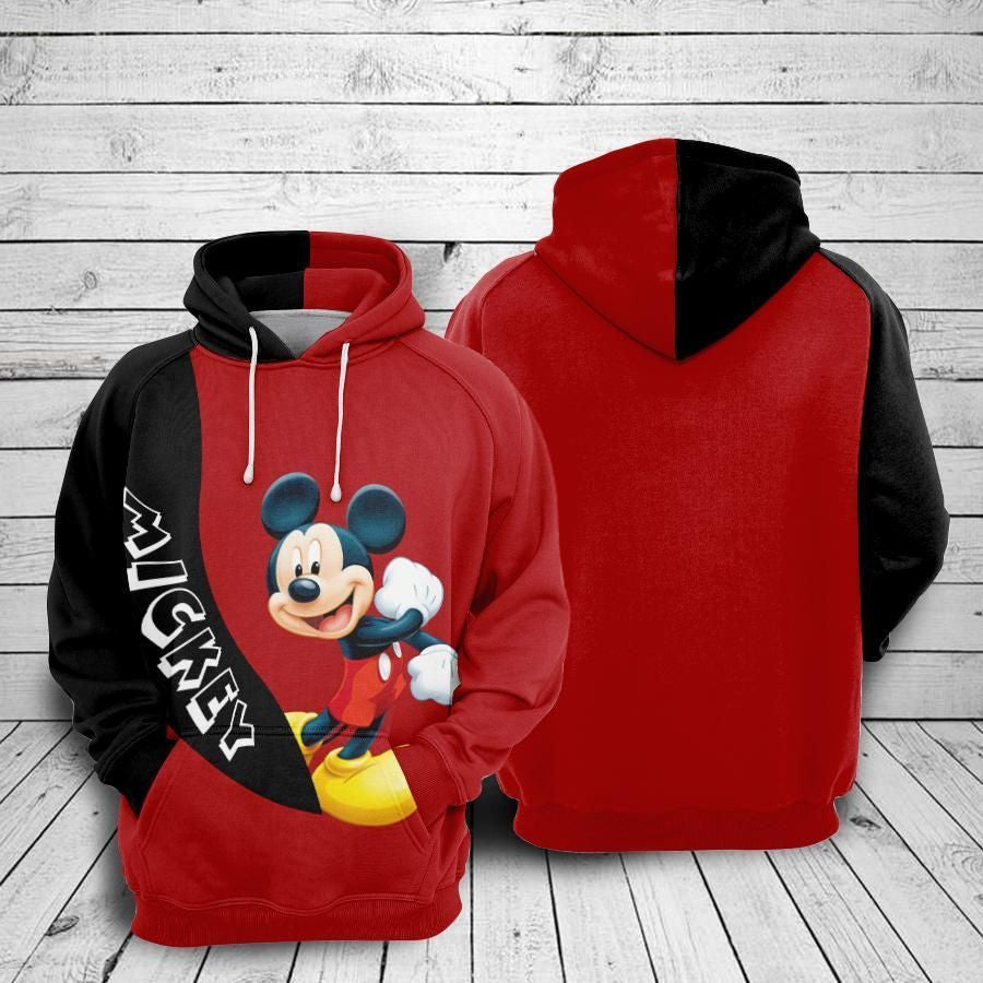 Mickey Mouse Over Print 3d Hoodie Zip Hoodie 599