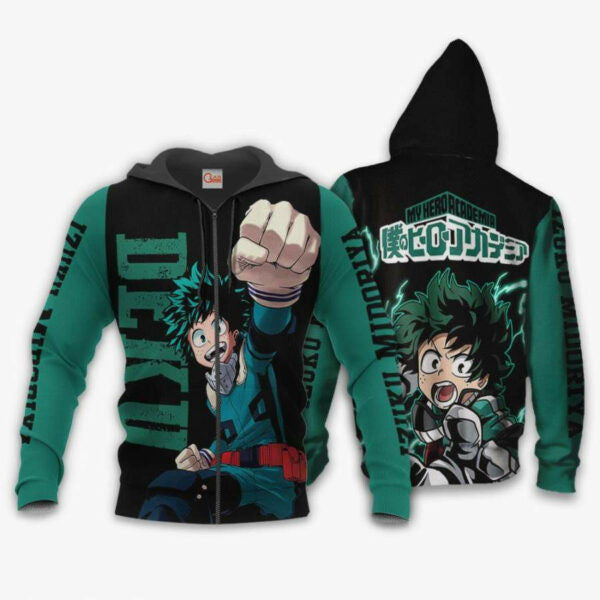 Izuku Midoriya Deku My Hero Academia Manga 2k924 Fan Gift Stylist Unisex Cartoon 3d Hoodie Zip Hoodie 1574