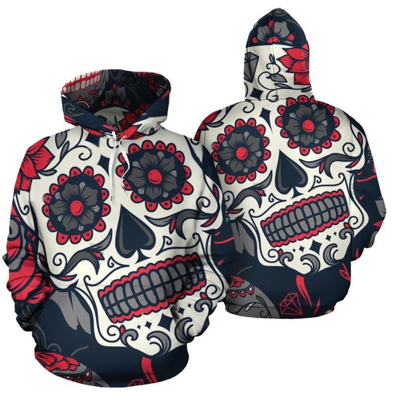 Day Of The Dead Over Print 3d Hoodie Zip Hoodie