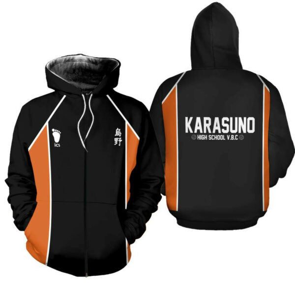 Karasuno Uniform Shirt Costume Haikyuu Anime 2k871 Fan Gift Stylist Unisex Cartoon 3d Hoodie Zip Hoodie 1702