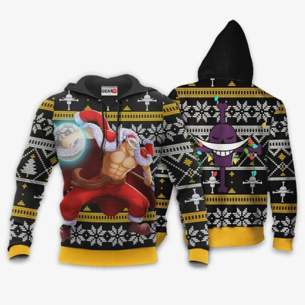 Whitebeard Ugly Christmas Sweater One Piece Anime 1k502 Fan Gift Stylist Unisex Cartoon Graphic Outfits Aop 3d Hoodie, Zip Hoodie 2562
