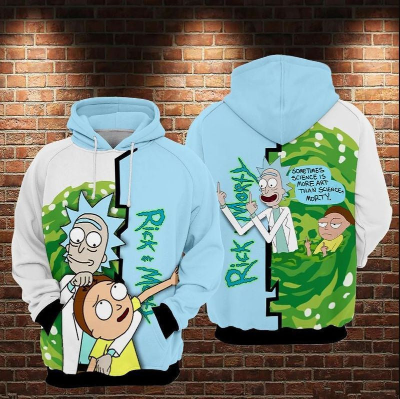 Rick And Morty Over Print 3d Hoodie Zip Hoodie 879