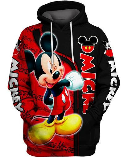Mickey Mouse Red 3d Hoodie Zipper Hoodie
