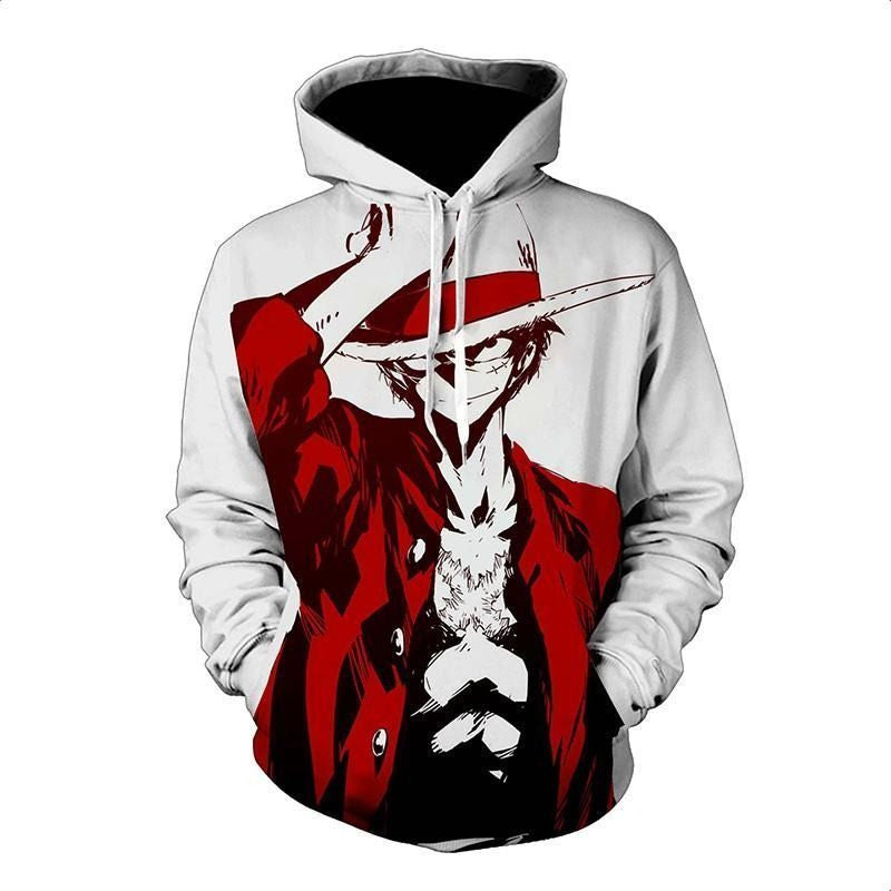 Anime One Piece Luffy Over Print 3d Hoodie Zip Hoodie 19