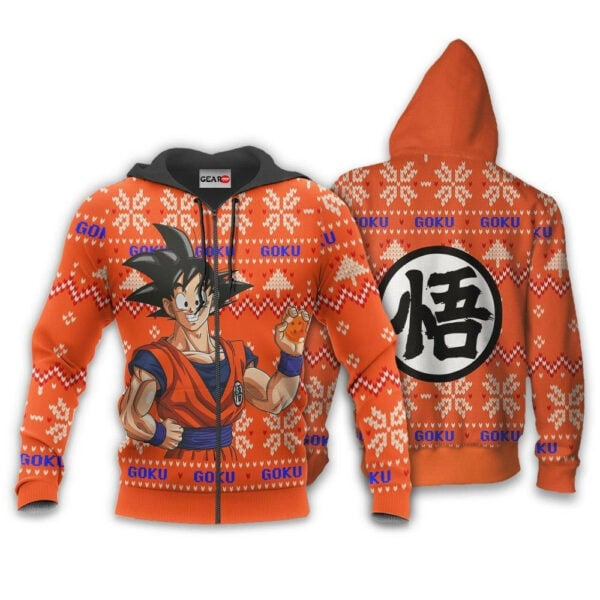 Goku Ugly Christmas Dragon Ball Z Anime 1k335 Fan Gift Stylist Unisex Cartoon Graphic Outfits Aop 3d Hoodie, Zip Hoodie 1448