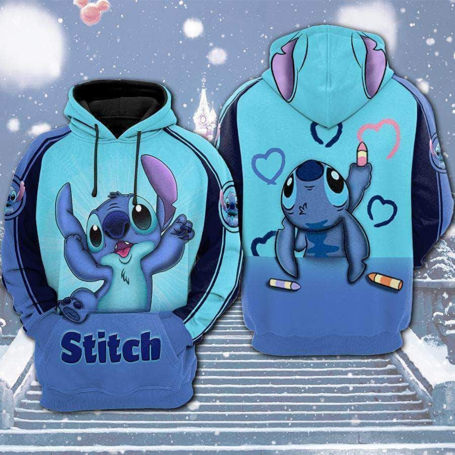 Lilo And Stitch Cute Lover Iii 3d Hoodie Zip Hoodie 1074