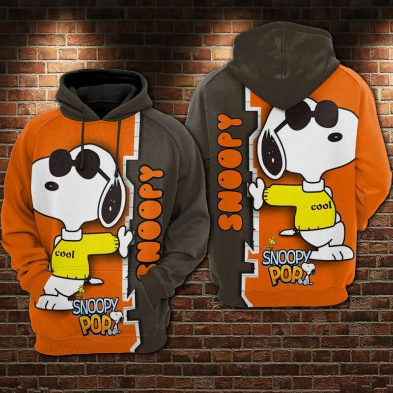Snoopy Cool Cartoon Peanuts Over Print 3d Hoodie Zip Hoodie