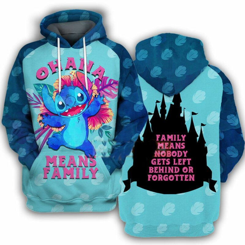 Lilo And Stitch Ohana Means Family Family Means Nobody Gets Left Behind Or Forgotten 3d Hoodie Zip Hoodie