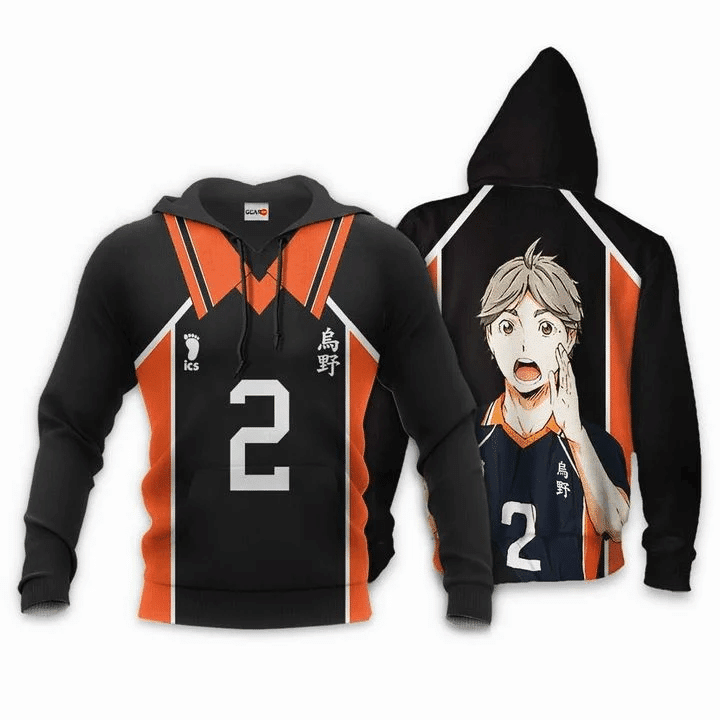 Koshi Sugawara Karasuno Anime Manga Haikyuu Number 2 For Men And Women 3d Hoodie Zip Hoodie
