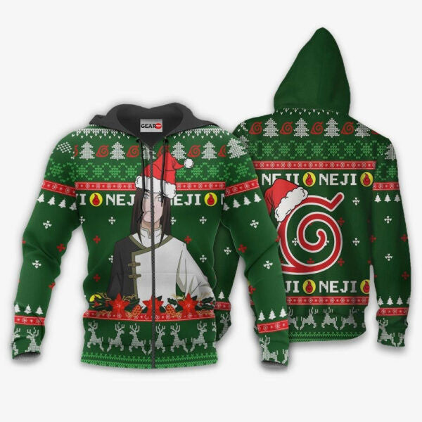 Neji Hyuga Christmas Naruto Anime 1k442 Fan Gift Stylist Unisex Cartoon Graphic Outfits Aop 3d Hoodie, Zip Hoodie 2855