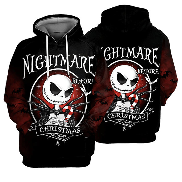 Jack Skellington The Nightmare Before Christmas 74 Fan Gift Stylist Unisex Cartoon Graphic Outfits Aop Hoodie, Zip Hoodie 382