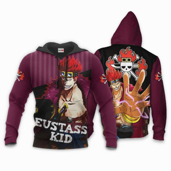 Eustass Kid One Piece Anime 3k182 Fan Gift Stylist Unisex Cartoon 3d Hoodie Zip Hoodie 1604