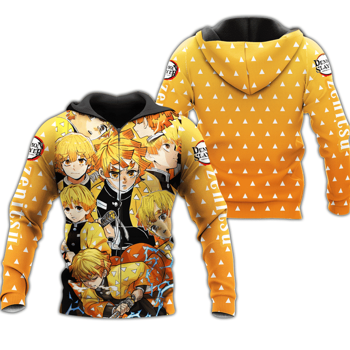Zenitsu Demon Slayers Anime Manga For Men And Women 3d Hoodie Zip Hoodie