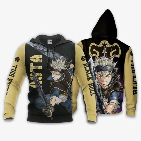 Asta Anime Manga Black Clover Black Bull Aop Hoodie 1204