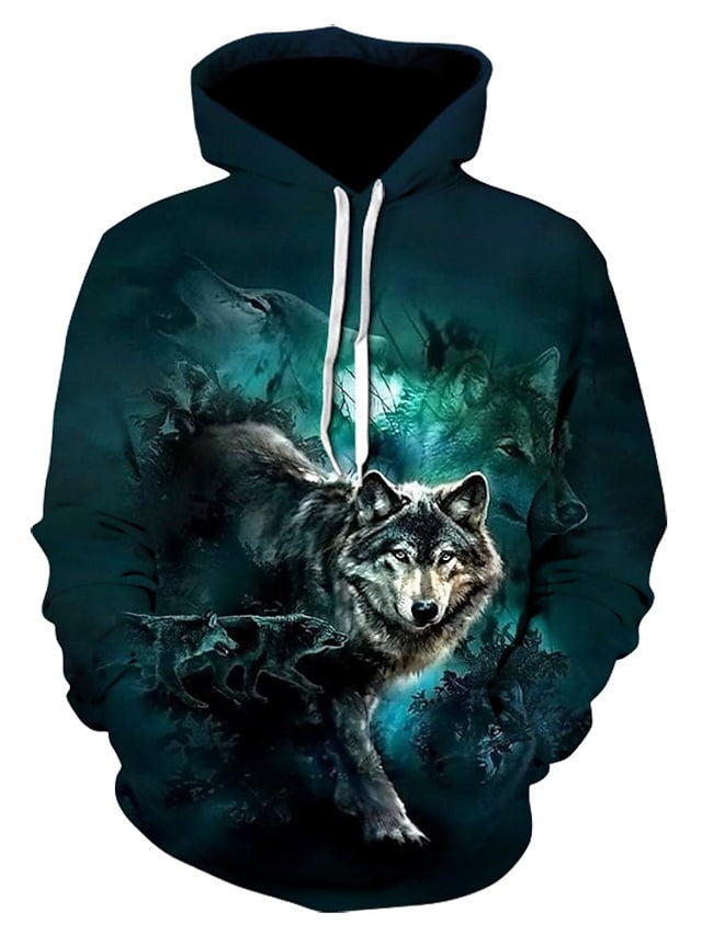 Men's Hoodie Tie Dye 3d Hooded Casual Halloween Hoodies Sweatshirts Blue