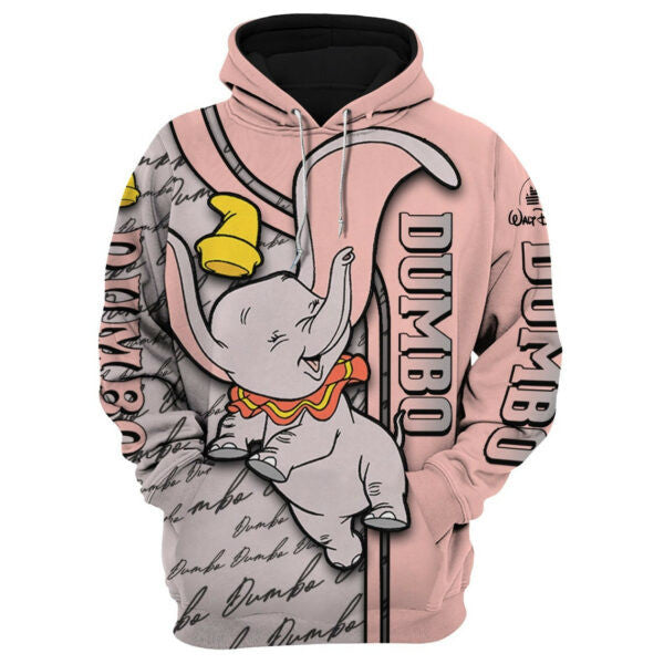 Dumbo Elephant Fan Gift, Dumbo Elephant Gift, Stylist Unisex Cartoon Graphic Outfits Aop Hoodie, Zip Hoodie 88