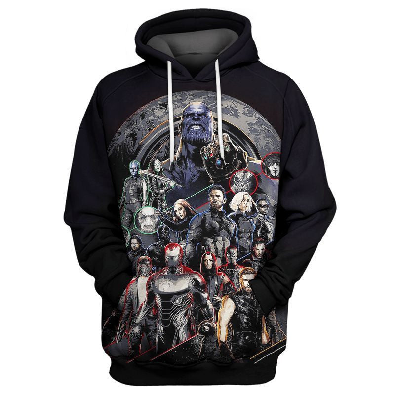 Superhero Avengers Marvel Infinity War Over Print 3d Hoodie Zip Hoodie
