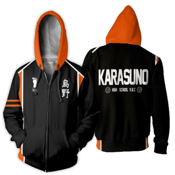Haikyuu Karasuno High Shirt Costume Anime 2k899 Fan Gift Stylist Unisex Cartoon 3d Hoodie Zip Hoodie 1486