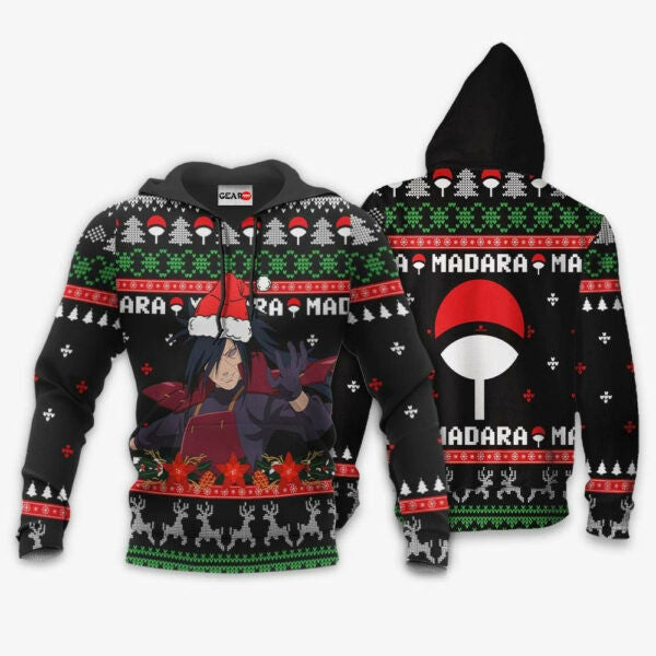 Uchiha Madara Christmas Naruto Anime 1k440 Fan Gift Stylist Unisex Cartoon Graphic Outfits Aop 3d Hoodie, Zip Hoodie 1981