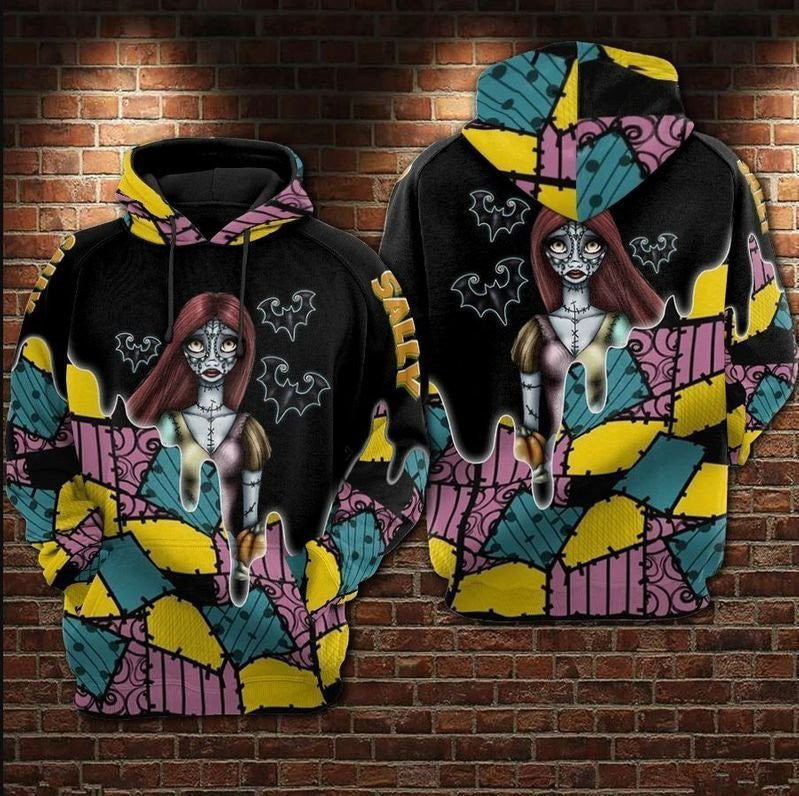 Nightmare Before Christmas Hoodie The Nightmare Sally And Bats Hoodie Zip Hoodie