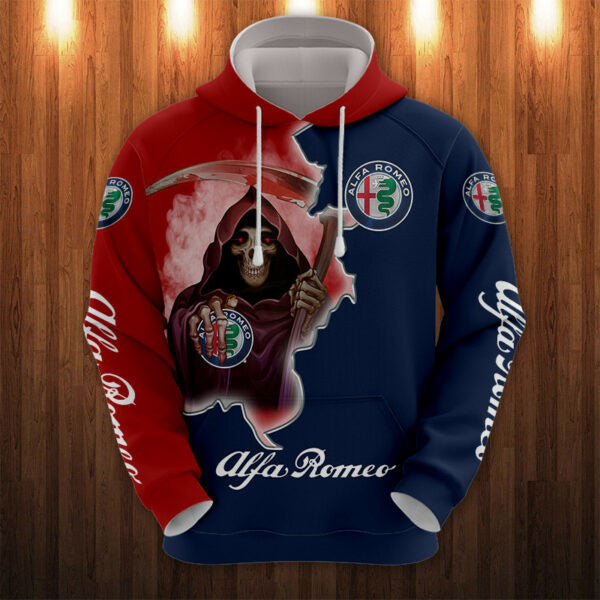 Death Alfa Romeo Car 7k399 Fan Gift Stylist Unisex Cartoon 3d Hoodie Zip Hoodie 729