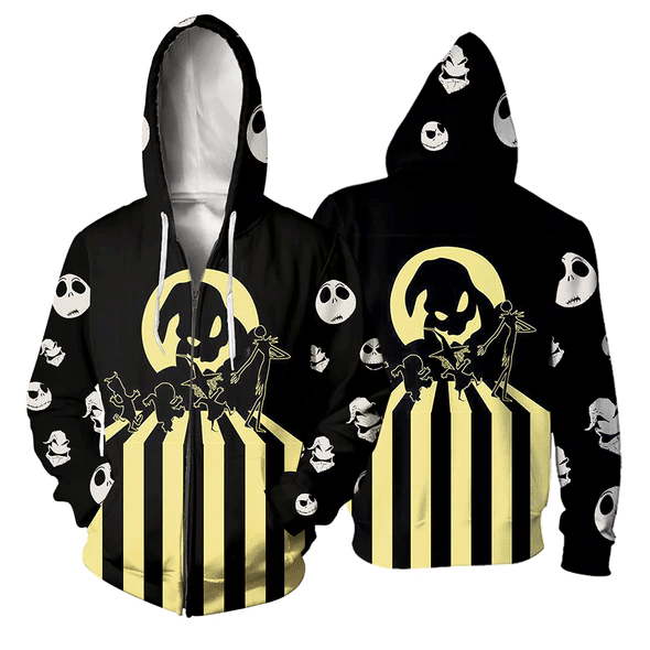 Jack Skellington The Nightmare Before Christmas 124 Fan Gift Stylist Unisex Cartoon Graphic Outfits Aop Hoodie, Zip Hoodie 104
