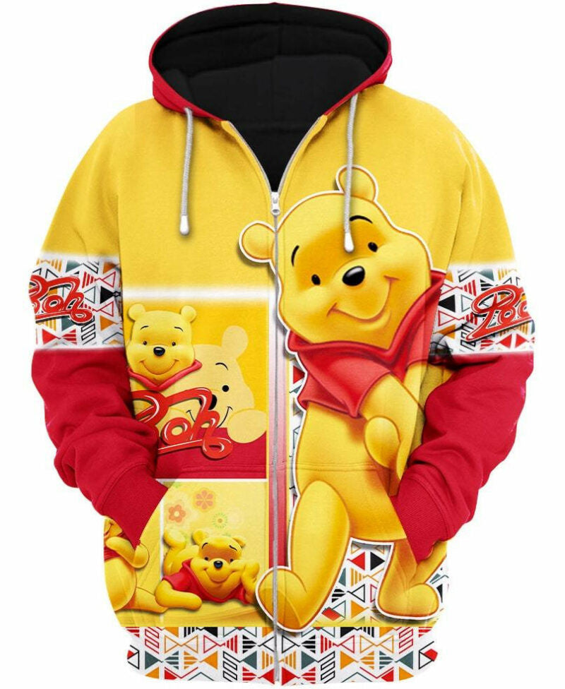 Cute Pooh Bear Honey 3d Hoodie Zip Hoodie