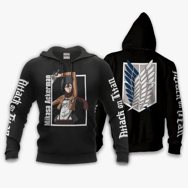 Mikasa Ackerman Anime Manga Shingeki No Kyojin Attack On Titan For Men And Women 3d Hoodie Zip Hoodie