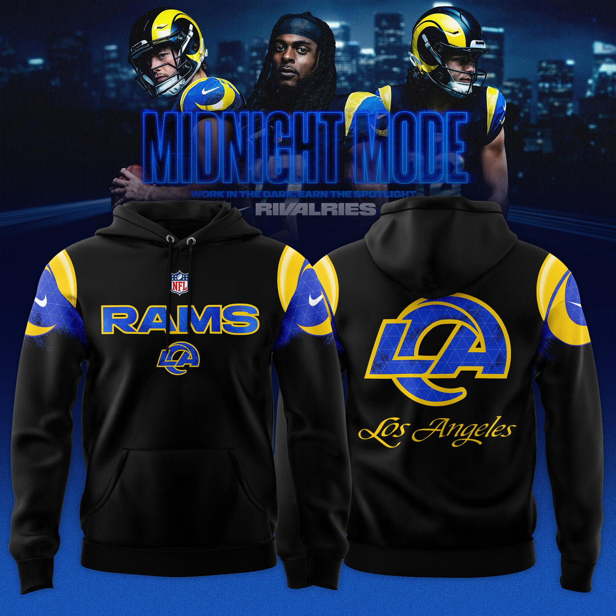 _ Los Angeles Rams Midnight Blue 2025 Rivalries Special Hoodie